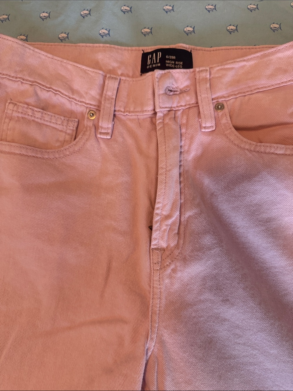 GAP lavender High-Rise Wide-Leg Jeans